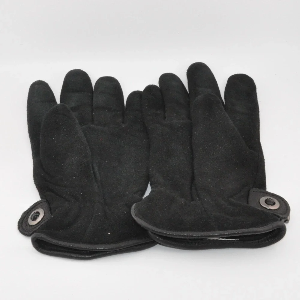 Denver Hayes Gloves Medium Black Excellent Fleece Lined Suede Like Toggle‎ Trim